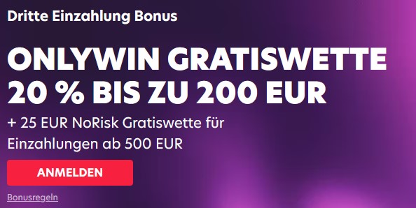 1Red Dritter Einzahlungsbonus für Sportwetten