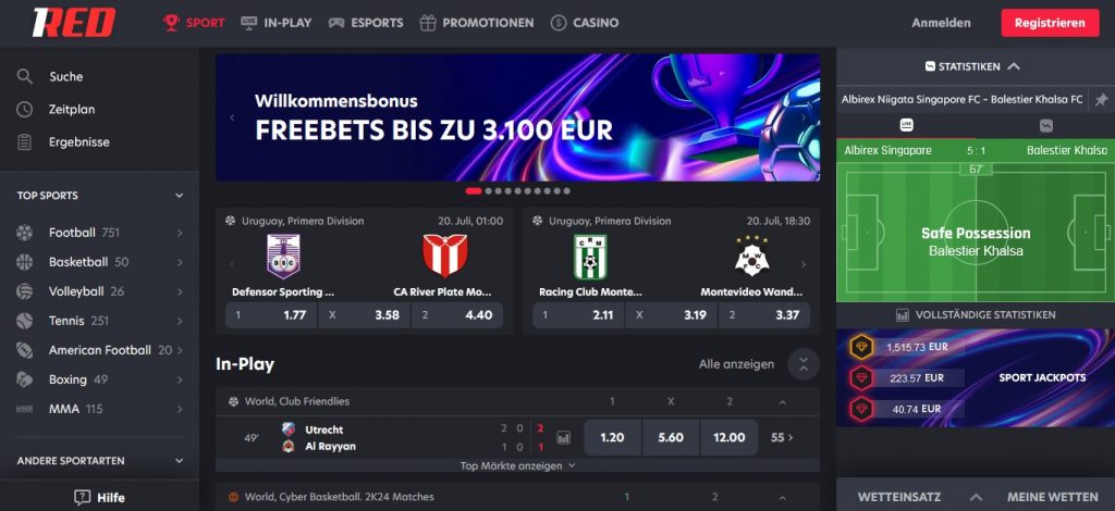 1Red Sportwetten in Deutschland